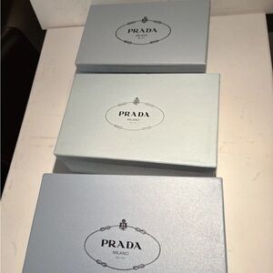 Prada Milano Authentic Light Blue Shoe Box Lot of 3 - Gift/Display/Storage